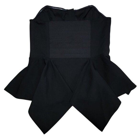 Guess By Marciano Womens Black 2000s Y2K Piccadilly Strapless Peplum Top Size 4 - Picture 3 of 7